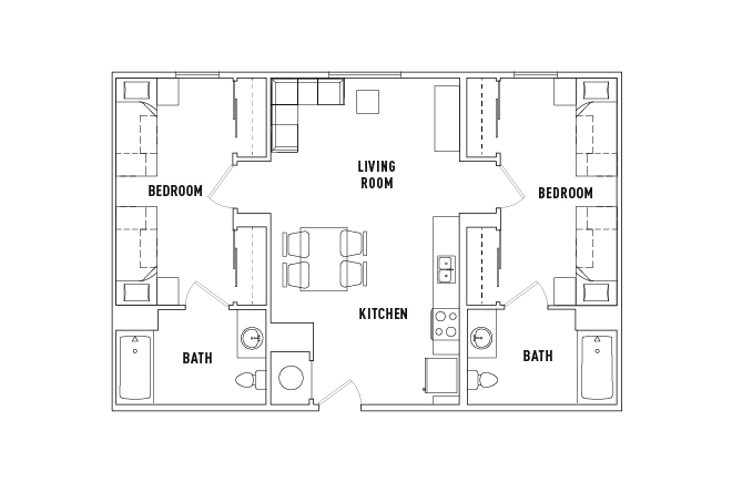 2 Bed - 2 Bath E Shared