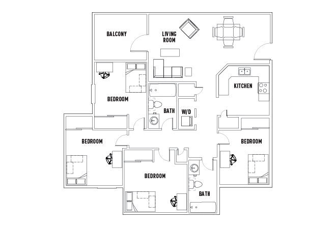 Summit 4 Bed - 2 Bath A