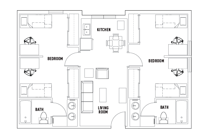2 Bed - 2 Bath Suite Double