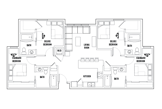 4 Bed - 4 Bath B Deluxe Bedroom