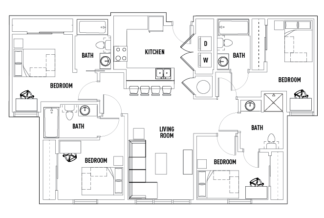 4 Bed - 4 Bath A