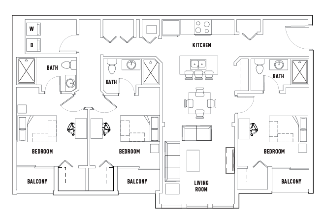 3 Bed - 3 Bath