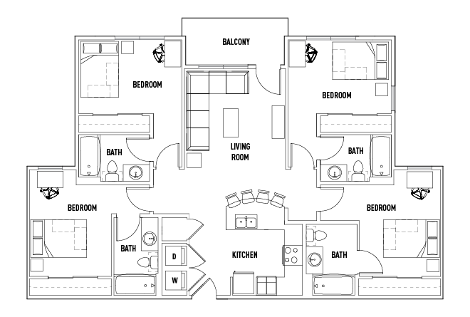 4 Bed - 4 Bath A Top Floor