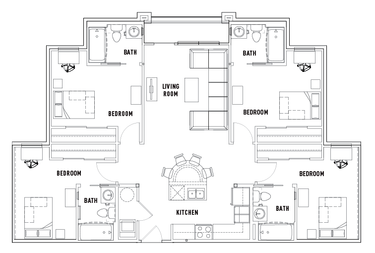 4 Bed - 4 Bath Apartment
