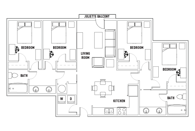 4 Bed - 2 Bath