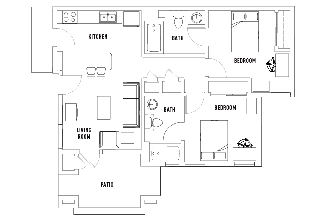 2 Bed - 2 Bath Premium