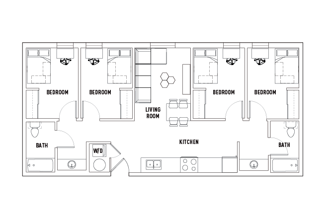 4 Bed - 2 Bath